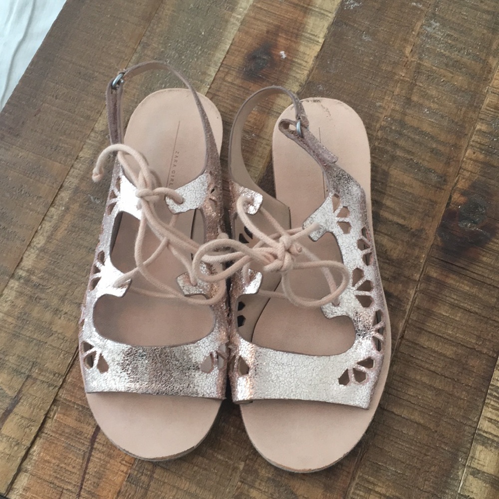 ZARA GIRLS METALLIC SANDALS